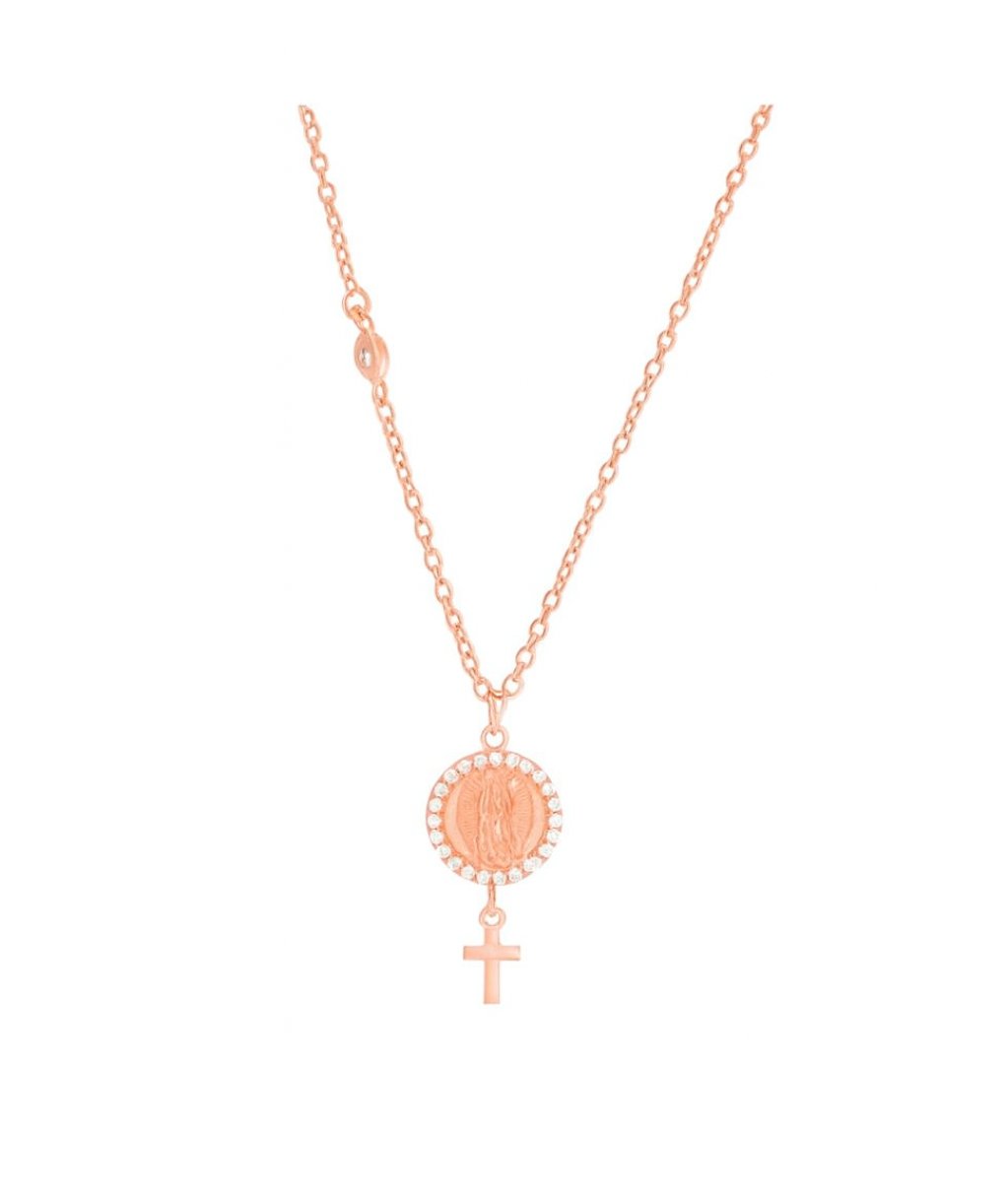 Medalla de la Virgen de Guadalupe mini con Cruz