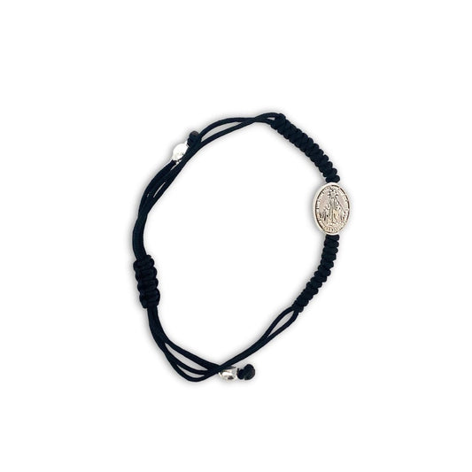 Pulsera tejida de la virgen de la medalla milagrosa