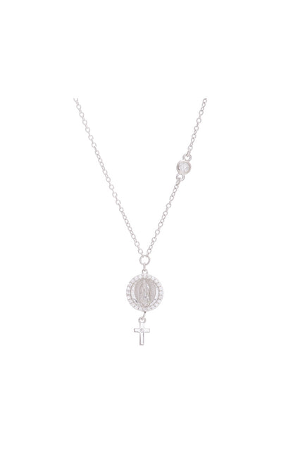 Medalla de la Virgen de Guadalupe mini con Cruz